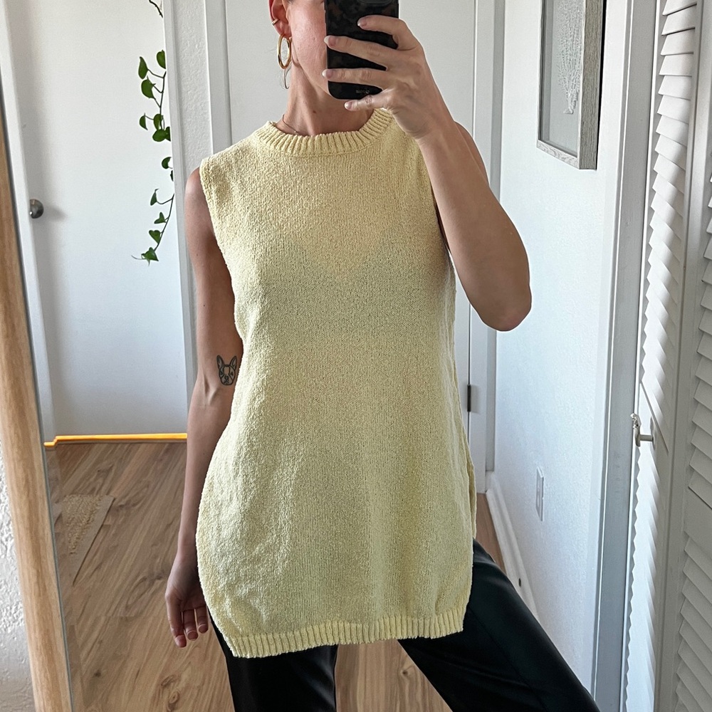 Butter Yellow Sleeveless Knit Top